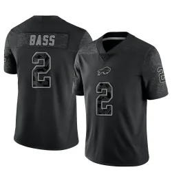 Men's Tyler Bass Buffalo Bills No.2 Limited Reflective Jersey - Black