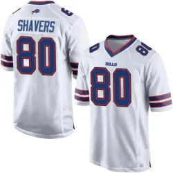 Men's Tyrell Shavers Buffalo Bills No.80 Game Jersey - White