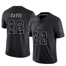 Men's Vontae Davis Buffalo Bills No.22 Limited Reflective Jersey - Black