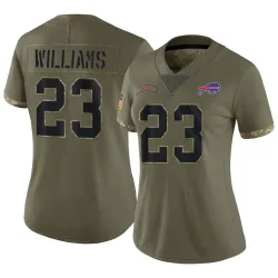 Women's Aaron Williams Buffalo Bills No.23 Limited 2022 Salute To Service Jersey - Olive