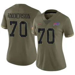 Women's Alec Anderson Buffalo Bills No.70 Limited 2022 Salute To Service Jersey - Olive