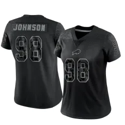 Women's Austin Johnson Buffalo Bills No.98 Limited Reflective Jersey - Black