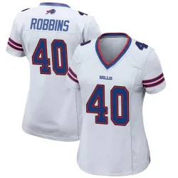 Women's Brad Robbins Buffalo Bills No.40 Game Jersey - White