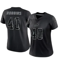 Women's Brad Robbins Buffalo Bills No.40 Limited Reflective Jersey - Black