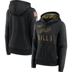 Women's Buffalo Bills No. 2020 Salute to Service Performance Pullover Hoodie - Black