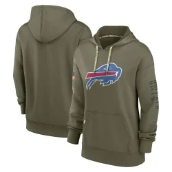 Women's Buffalo Bills No. 2022 Salute to Service Performance Pullover Hoodie - Olive