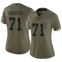 Women's Casey Rogers Buffalo Bills No.71 Limited 2022 Salute To Service Jersey - Olive