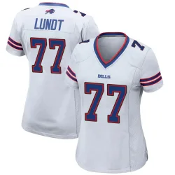 Women's Chase Lundt Buffalo Bills No.77 Game Jersey - White