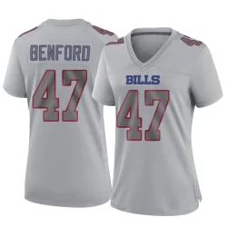 Women's Christian Benford Buffalo Bills No.47 Game Atmosphere Fashion Jersey - Gray