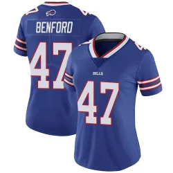 Women's Christian Benford Buffalo Bills No.47 Limited Team Color Vapor Untouchable Jersey - Royal