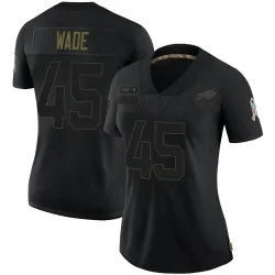 Women's Christian Wade Buffalo Bills No.45 Limited 2020 Salute To Service Jersey - Black