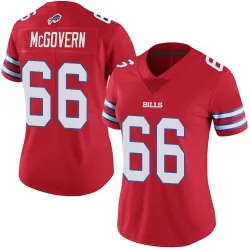 Women's Connor McGovern Buffalo Bills No.66 Limited Color Rush Vapor Untouchable Jersey - Red