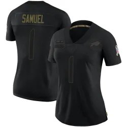 Women's Curtis Samuel Buffalo Bills No.1 Limited 2020 Salute To Service Jersey - Black