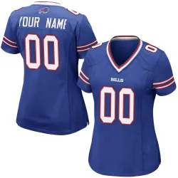 Women's Custom Buffalo Bills No.00 Game Team Color Jersey - Royal Blue