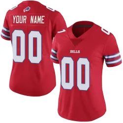 Women's Custom Buffalo Bills No.00 Limited Color Rush Vapor Untouchable Jersey - Red