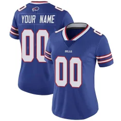 Women's Custom Buffalo Bills No.00 Limited Team Color Vapor Untouchable Jersey - Royal