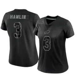 Women's Damar Hamlin Buffalo Bills No.3 Limited Reflective Jersey - Black
