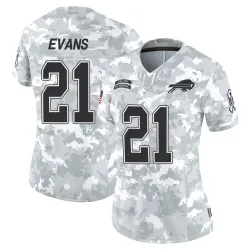 Women's Darrynton Evans Buffalo Bills No.21 Limited 2024 Salute to Service Jersey - Arctic Camo