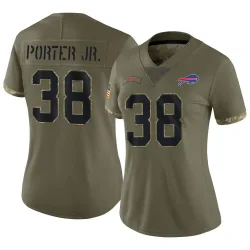Women's Daryl Porter Jr. Buffalo Bills No.38 Limited 2022 Salute To Service Jersey - Olive