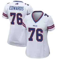Women's David Edwards Buffalo Bills No.76 Game Jersey - White