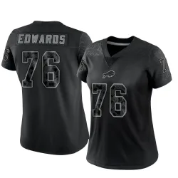 Women's David Edwards Buffalo Bills No.76 Limited Reflective Jersey - Black