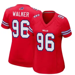 Women's Deone Walker Buffalo Bills No.96 Game Alternate Jersey - Red