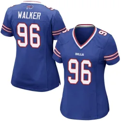Women's Deone Walker Buffalo Bills No.96 Game Team Color Jersey - Royal Blue
