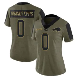 Women's Devin Brandt-Epps Buffalo Bills No.0 Limited 2021 Salute To Service Jersey - Olive