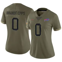 Women's Devin Brandt-Epps Buffalo Bills No.0 Limited 2022 Salute To Service Jersey - Olive