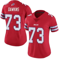 Women's Dion Dawkins Buffalo Bills No.73 Limited Color Rush Vapor Untouchable Jersey - Red