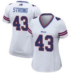 Women's Dorian Strong Buffalo Bills No.43 Game Jersey - White