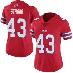 Women's Dorian Strong Buffalo Bills No.43 Limited Color Rush Vapor Untouchable Jersey - Red