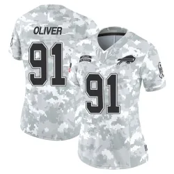 Women's Ed Oliver Buffalo Bills No.91 Limited 2024 Salute to Service Jersey - Arctic Camo