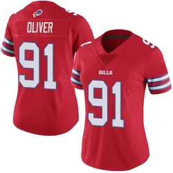 Women's Ed Oliver Buffalo Bills No.91 Limited Color Rush Vapor Untouchable Jersey - Red