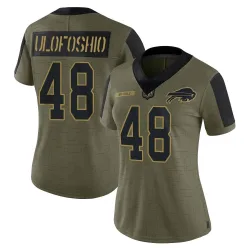Women's Edefuan Ulofoshio Buffalo Bills No.48 Limited 2021 Salute To Service Jersey - Olive