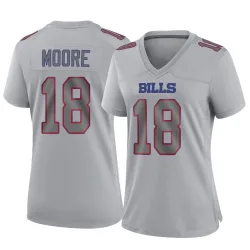 Women's Elijah Moore Buffalo Bills No.18 Game Atmosphere Fashion Jersey - Gray