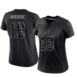 Women's Elijah Moore Buffalo Bills No.18 Limited Reflective Jersey - Black