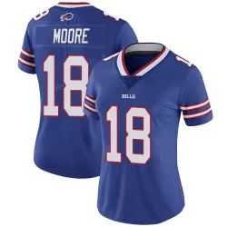 Women's Elijah Moore Buffalo Bills No.18 Limited Team Color Vapor Untouchable Jersey - Royal