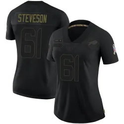 Women's Gable Steveson Buffalo Bills No.61 Limited 2020 Salute To Service Jersey - Black