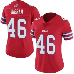 Women's Ja'Marcus Ingram Buffalo Bills No.46 Limited Color Rush Vapor Untouchable Jersey - Red