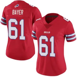 Women's Jacob Bayer Buffalo Bills No.61 Limited Color Rush Vapor Untouchable Jersey - Red
