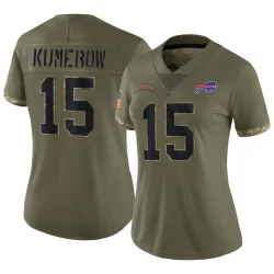 Women's Jake Kumerow Buffalo Bills No.15 Limited 2022 Salute To Service Jersey - Olive