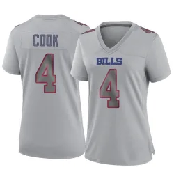 Women's James Cook Buffalo Bills No.4 Game Atmosphere Fashion Jersey - Gray