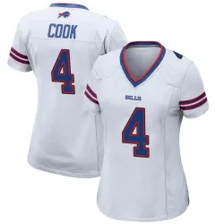 Women's James Cook Buffalo Bills No.4 Game Jersey - White