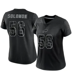 Women's Javon Solomon Buffalo Bills No.56 Limited Reflective Jersey - Black