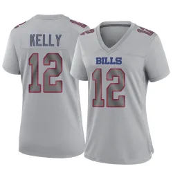 Women's Jim Kelly Buffalo Bills No.12 Game Atmosphere Fashion Jersey - Gray