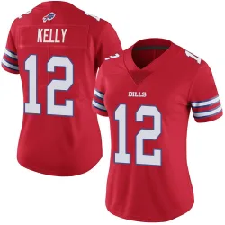 Women's Jim Kelly Buffalo Bills No.12 Limited Color Rush Vapor Untouchable Jersey - Red