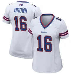 Women's John Brown Buffalo Bills No.16 Game Jersey - White