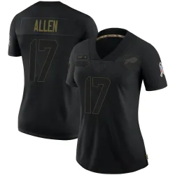 Women's Josh Allen Buffalo Bills No.17 Limited 2020 Salute To Service Jersey - Black