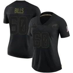 Women's Keaton Bills Buffalo Bills No.60 Limited Keaton 2020 Salute To Service Jersey - Black